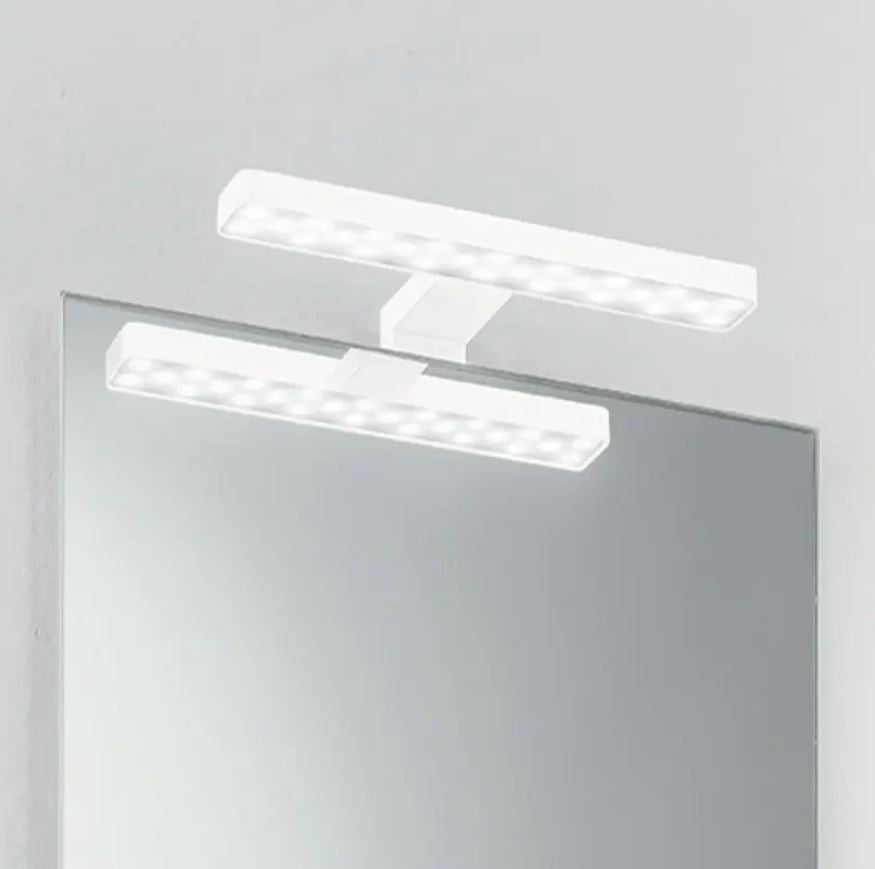 Applique da bagno led integrato con struttura in termoplastica e diffusore in acrilico con fissaggio su cornice o su specchio 5.2W 440lm 4000°k collezione FORD Applique da bagno led integrato con struttura in termoplastica e diffusore in acrilico con fissaggio su cornice o su specchio 5.2W 440lm 4000°k collezione FORD